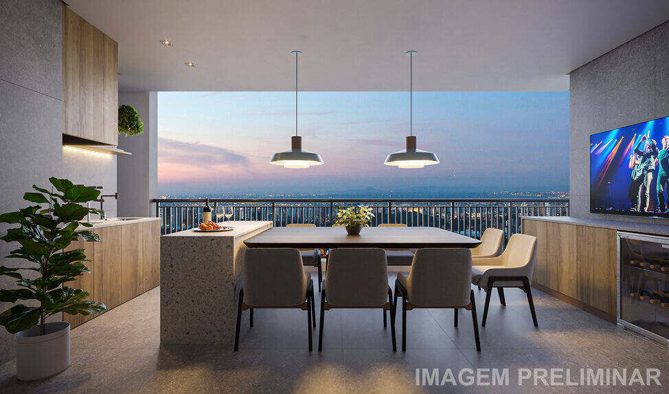 Terraço do apartamento decorado de 140 m², 3 dormitórios, Residences