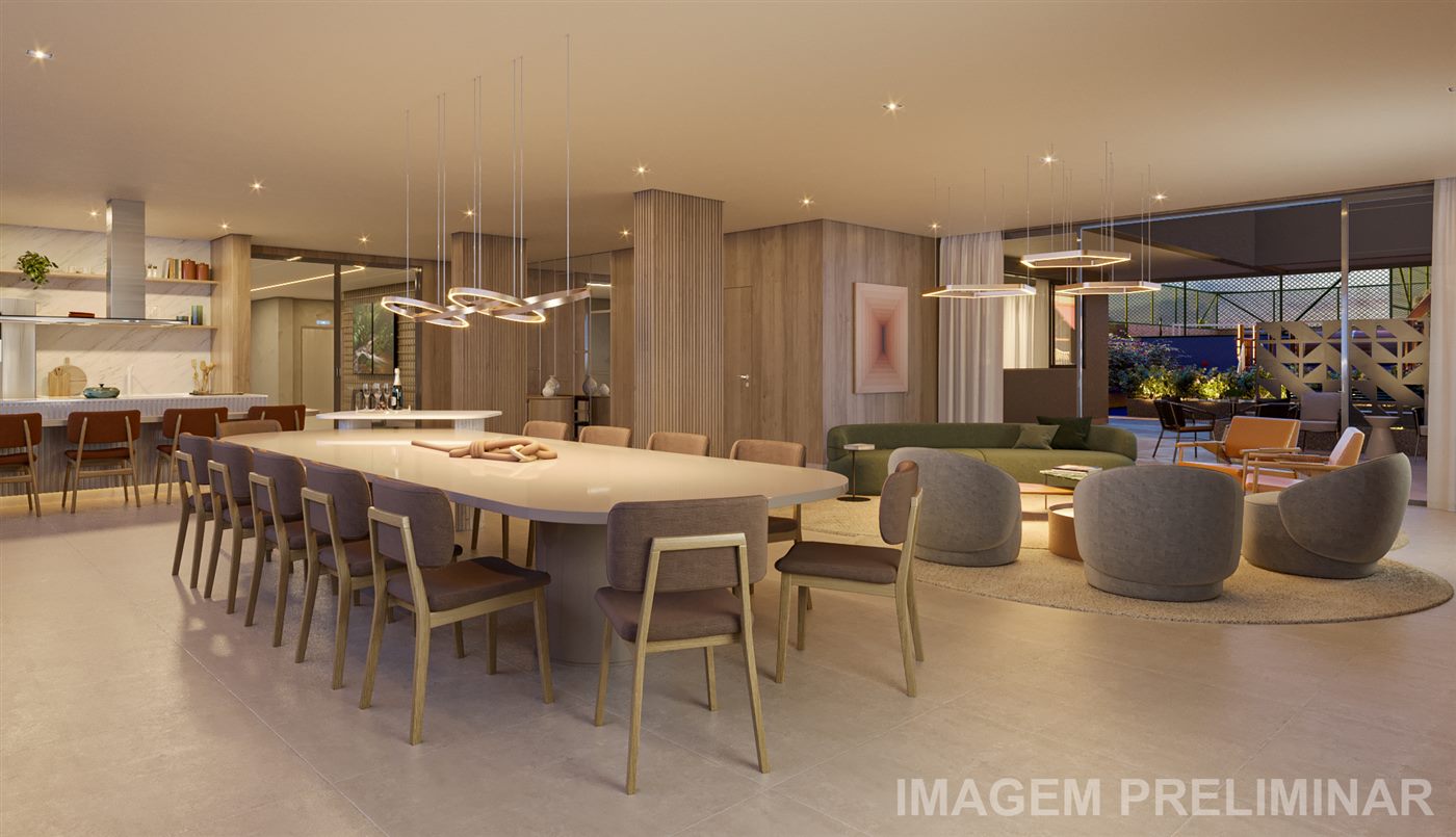 Salão de festas gourmet com 124m²