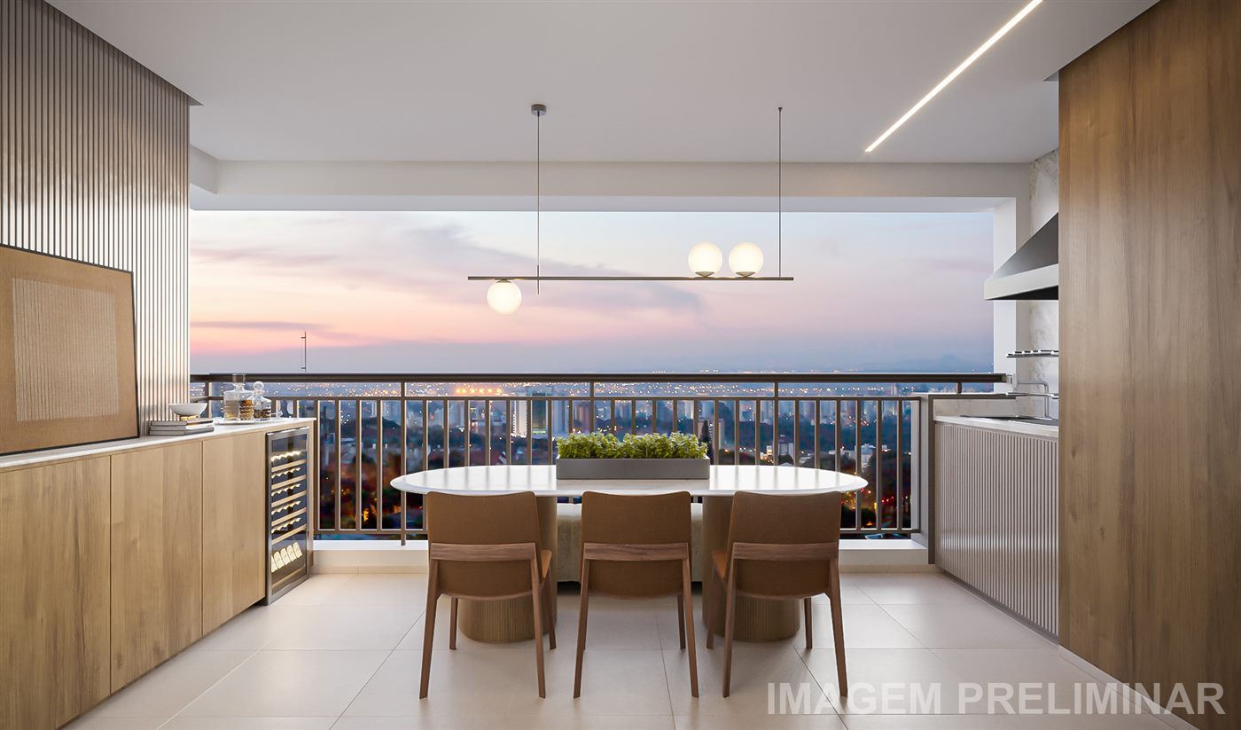 Terraço do apartamento decorado de 75 m², 2 dormitórios, Torre 1