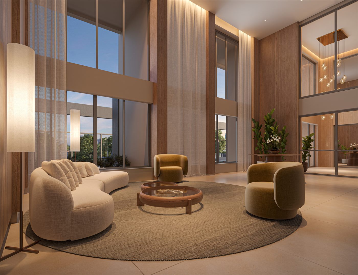 Lobby com pé-direito duplo, Residences