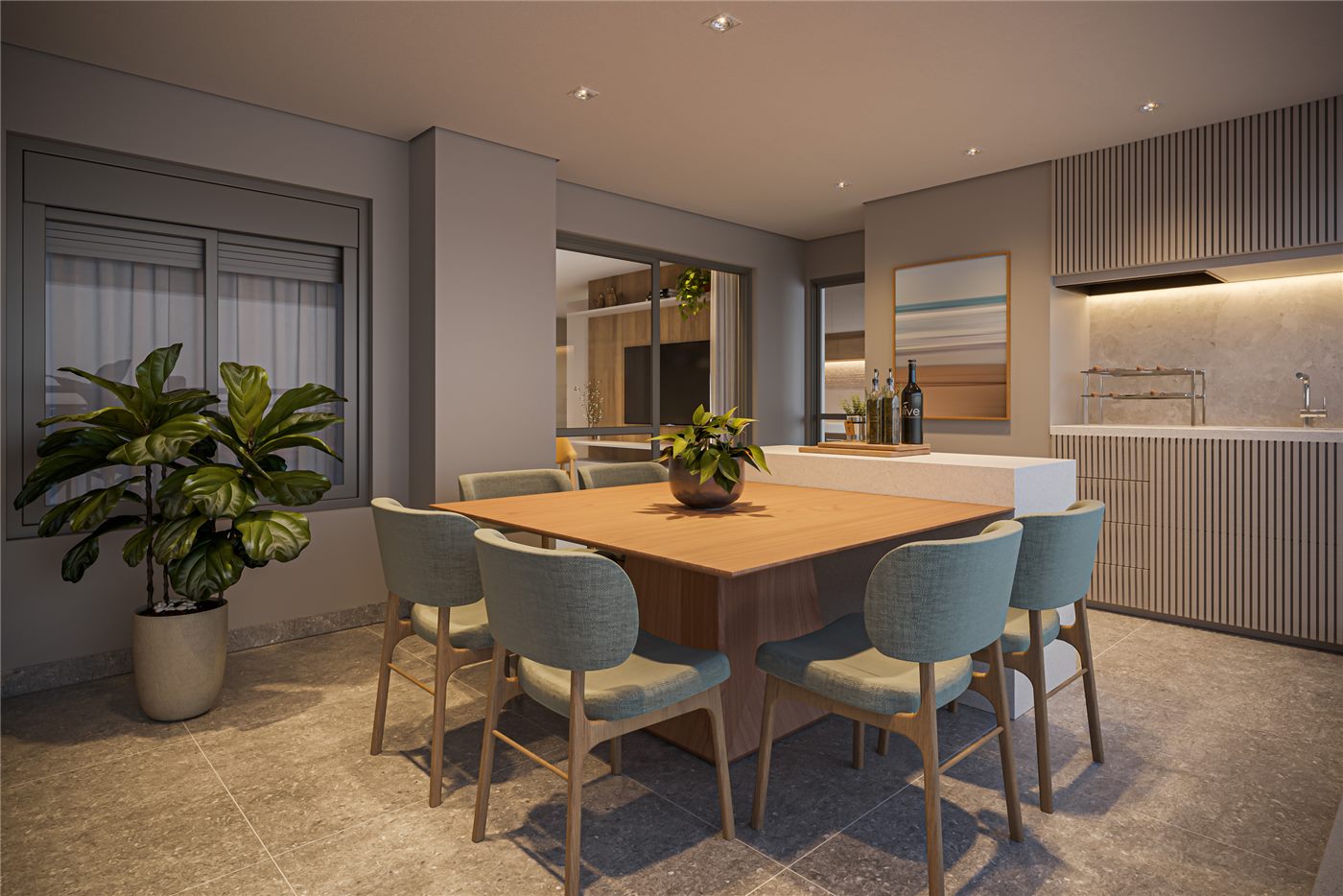 Terraço do apartamento decorado de 131 m², Residences