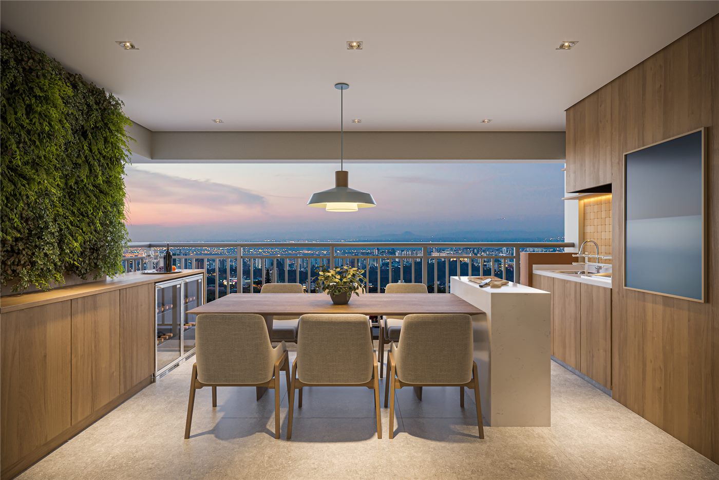 Terraço do apartamento decorado de 90 m², Residences