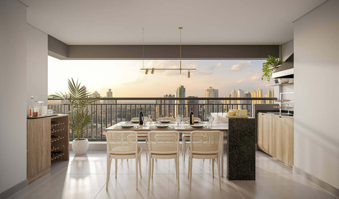 Terraço com vista para a cidade, apartamento Club Station Parque Vila Ema