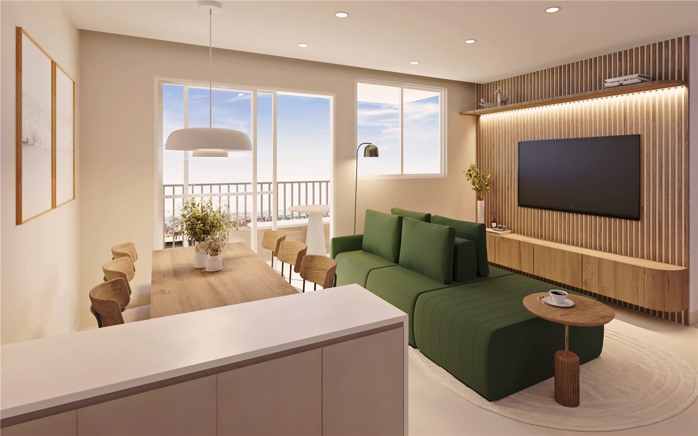 Living do apartamento decorado Tipo 2