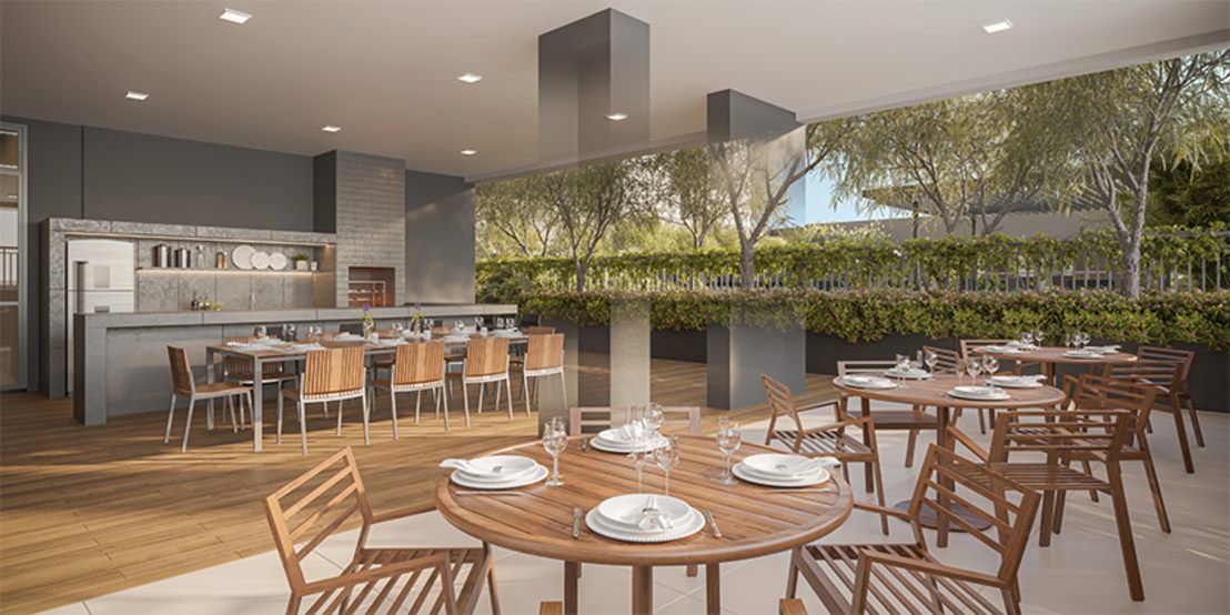 Churrasqueira coberta, Torre 1, Grand High Residences
