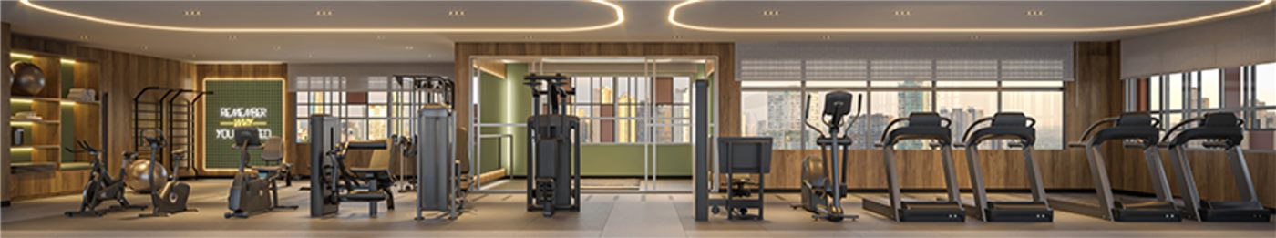 Fitness com 200m², vista 2, Grand High Residences