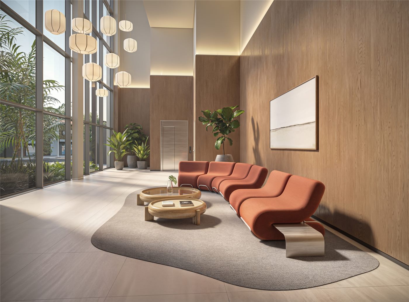 Lobby com pé-direito duplo, Residences