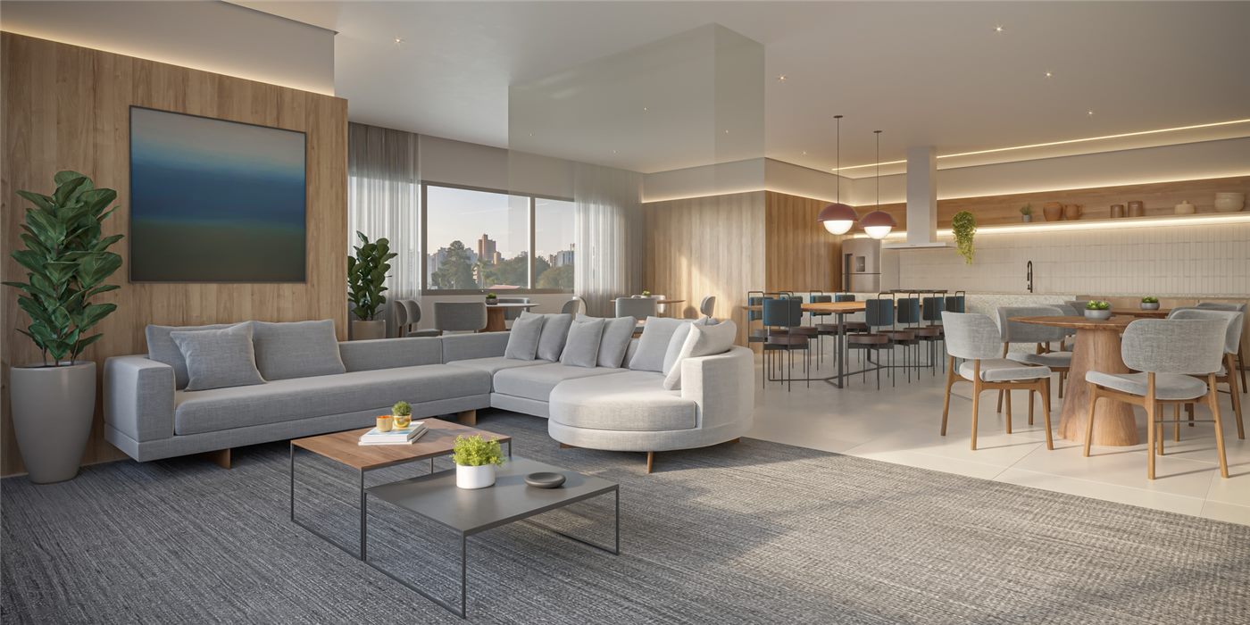 Salão de festas com espaço gourmet, Smart Spaces
