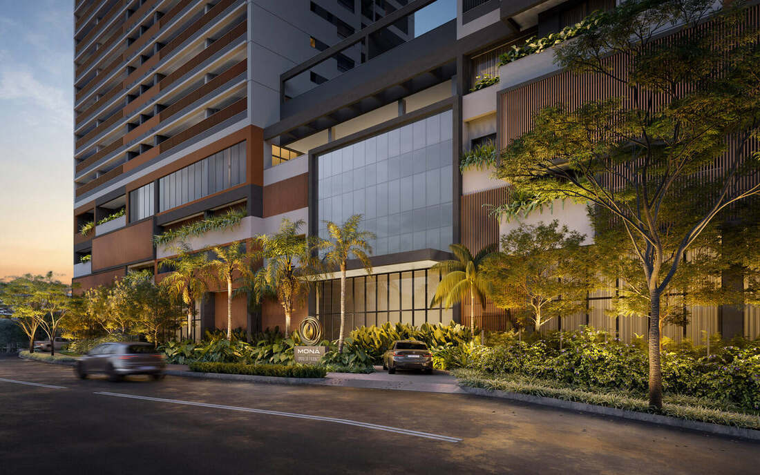 Acesso social com porte-cochère, Residences