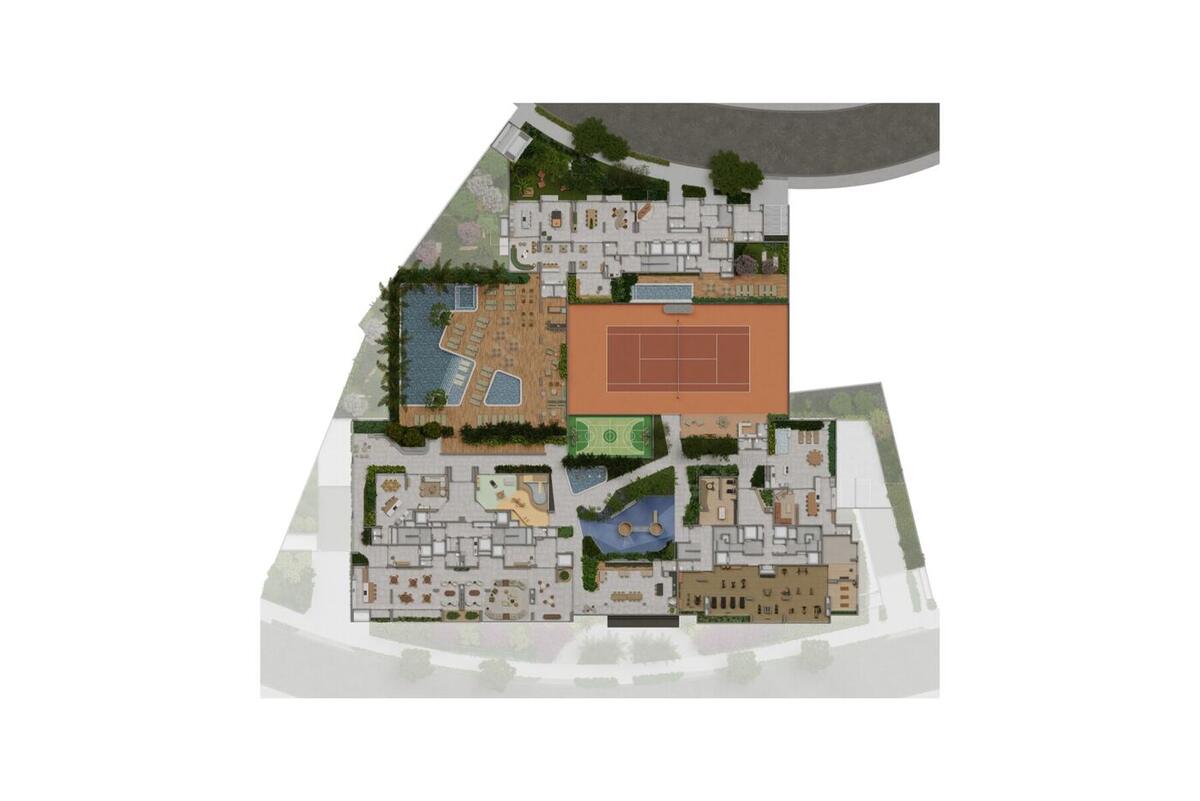 Implantação — Térreo, Lazer, Residences