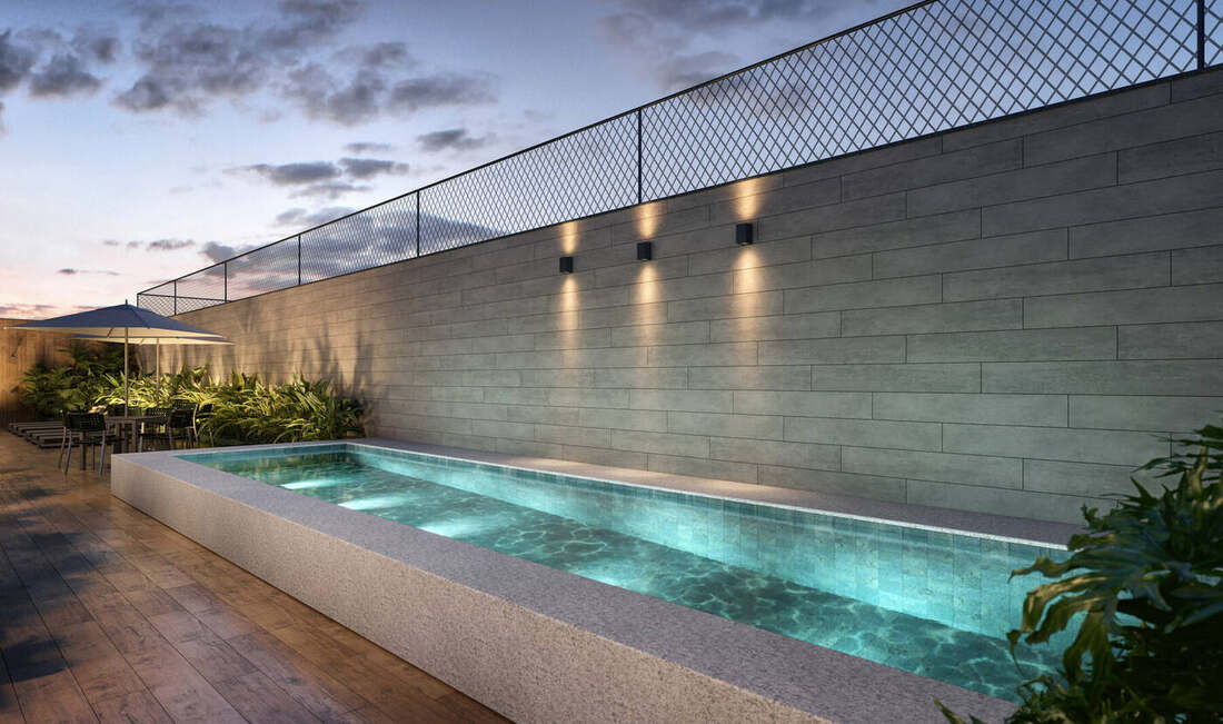 Piscina com solarium, Station