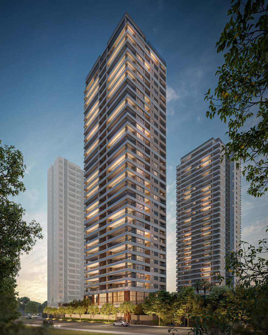 Fachada da Torre 2, Moná Mooca Residences
