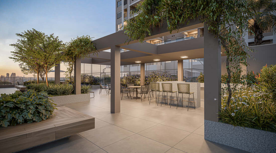 Bar de apoio da quadra, Moná Mooca Residences
