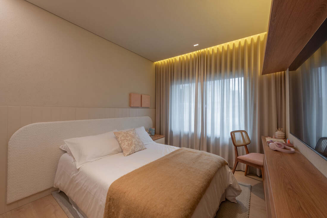 Suíte 2 do apartamento decorado de 268 m², Moná Mooca Residences