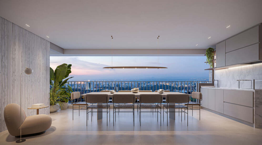 Terraço do apartamento decorado de 179 m², 4 suítes, Moná Mooca Residences