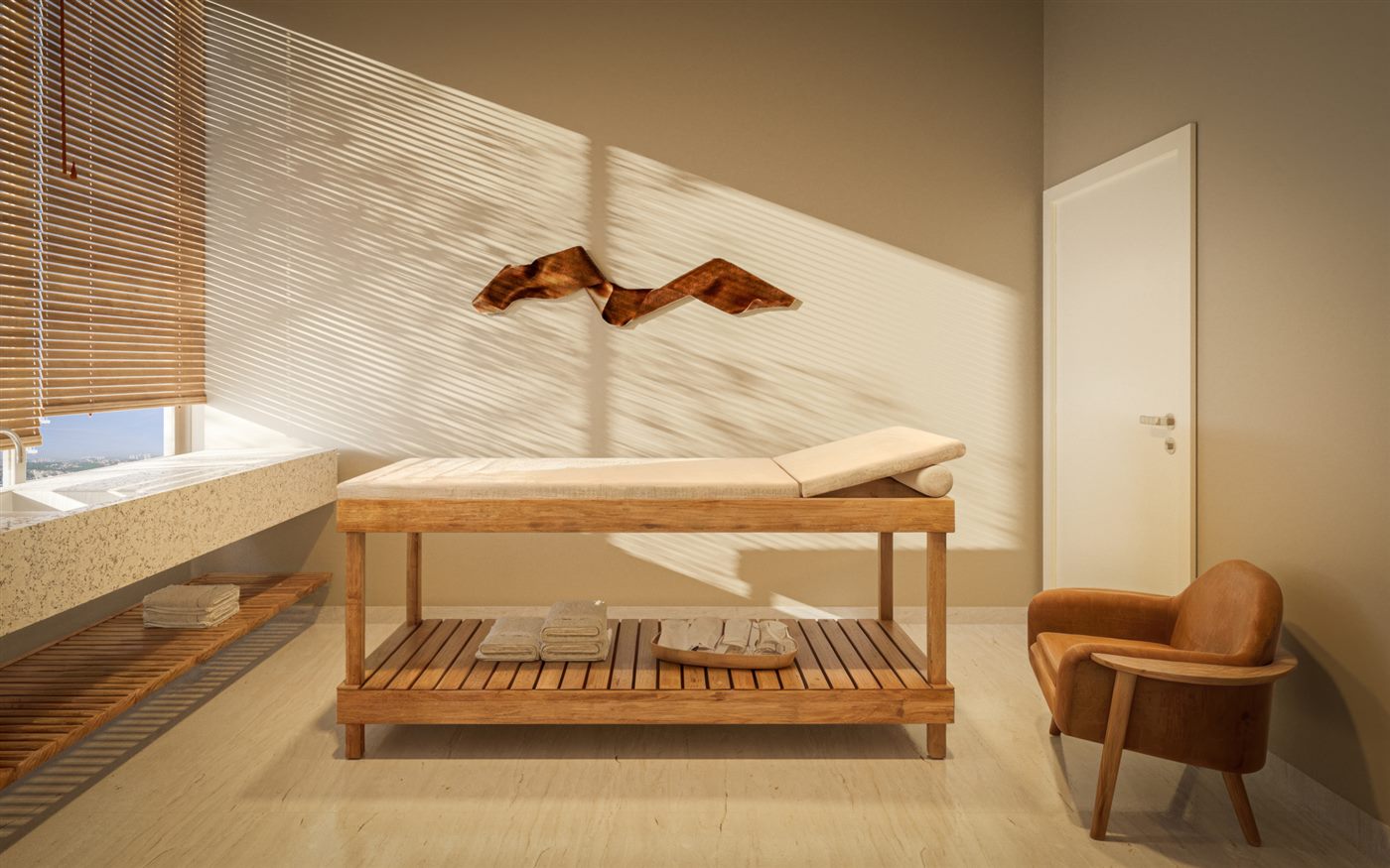Sala de massagem, Parque Diálogo Vila Ema Residences