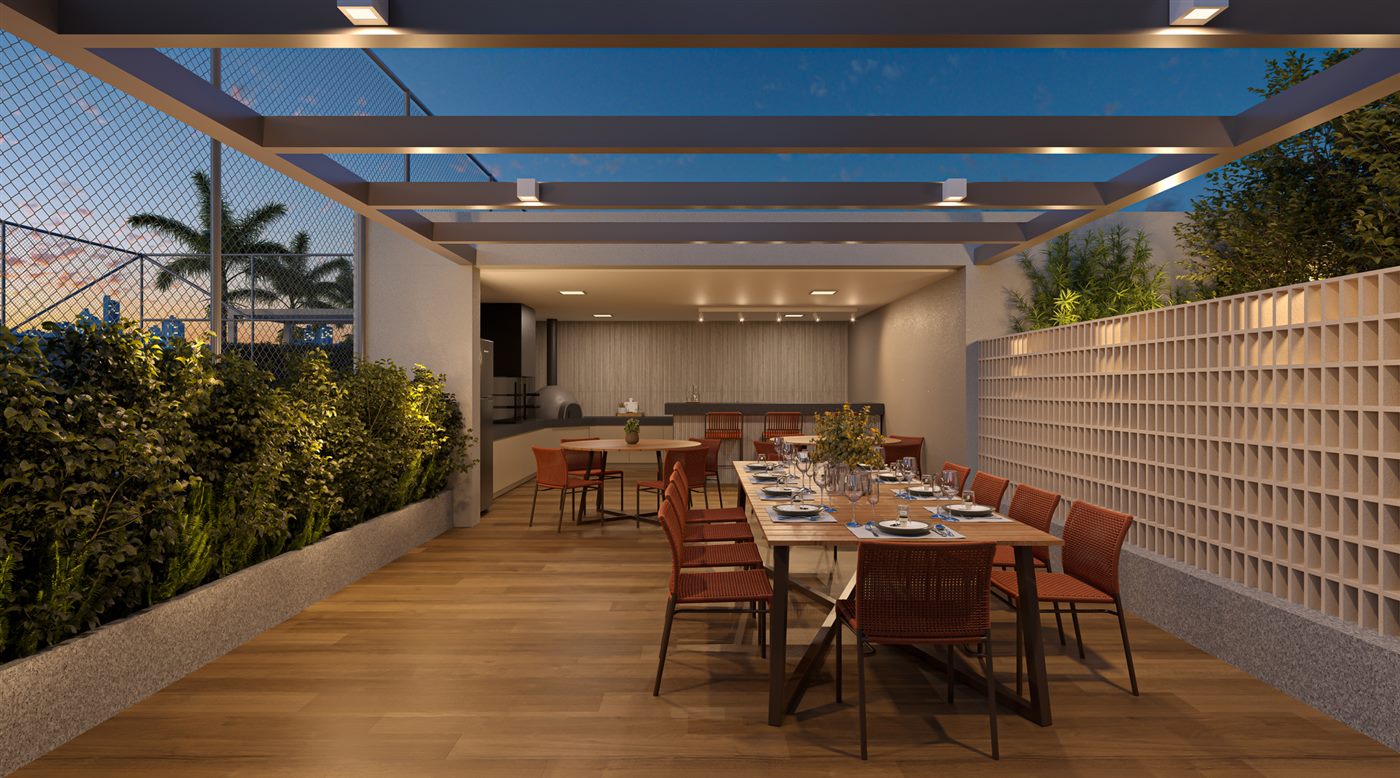 Churrasqueira com forno para pizza, Parque Diálogo Vila Ema Residences