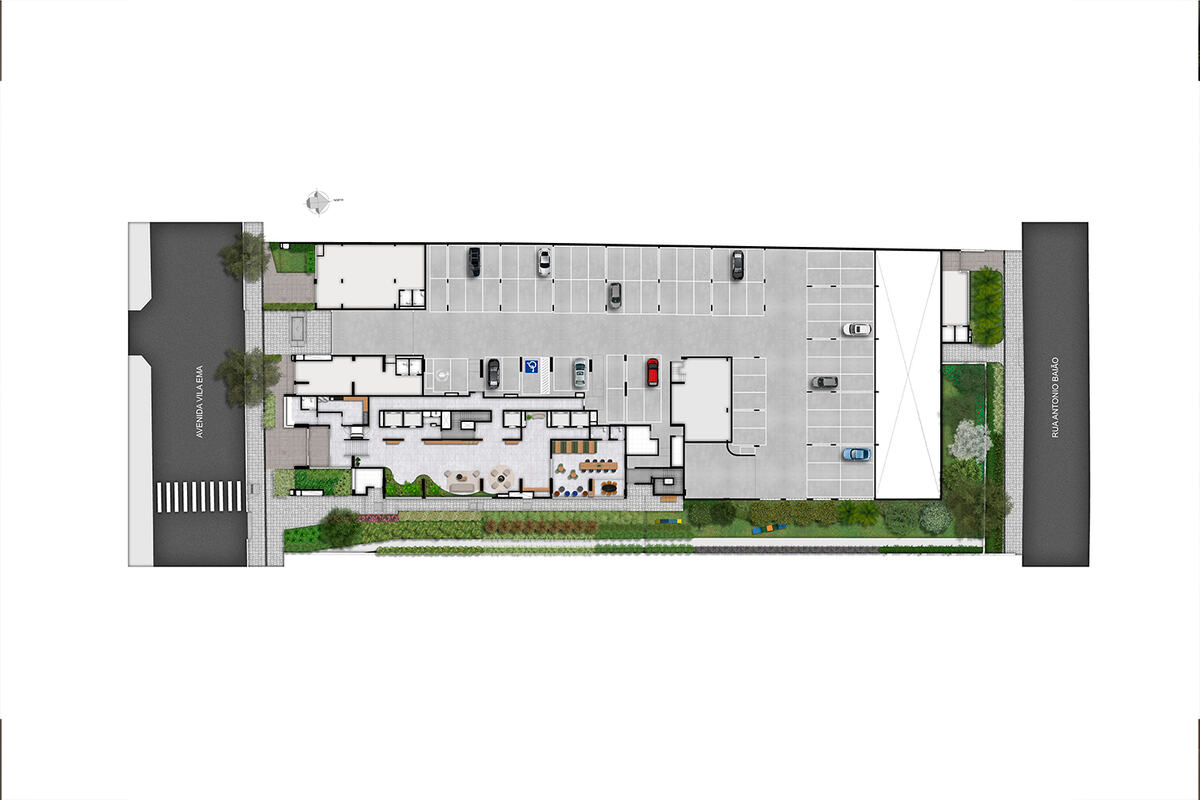 Implantação — Térreo, Prisma Condomínio Clube Vila Ema
