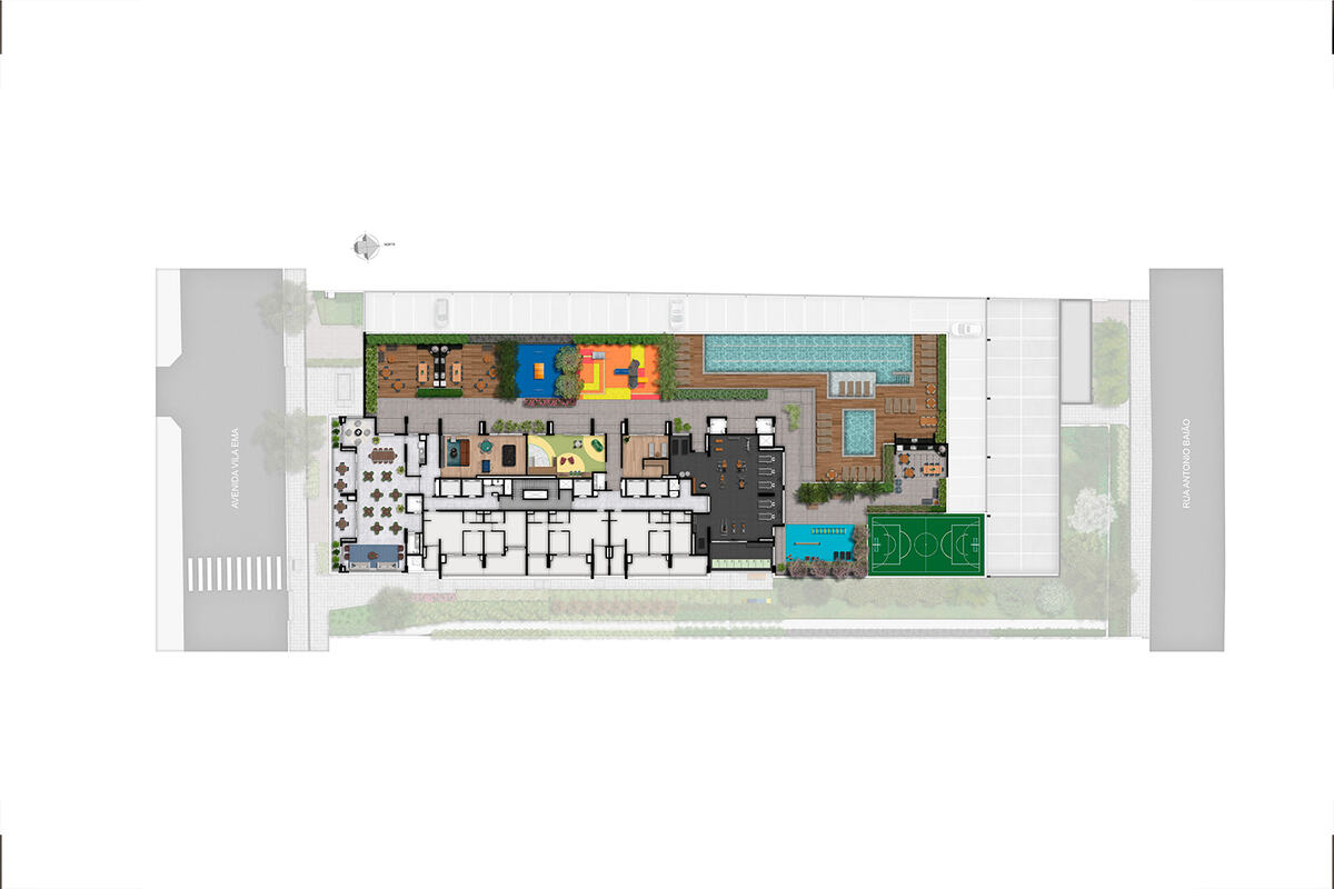 Implantação — 3º Pavimento, Prisma Condomínio Clube Vila Ema