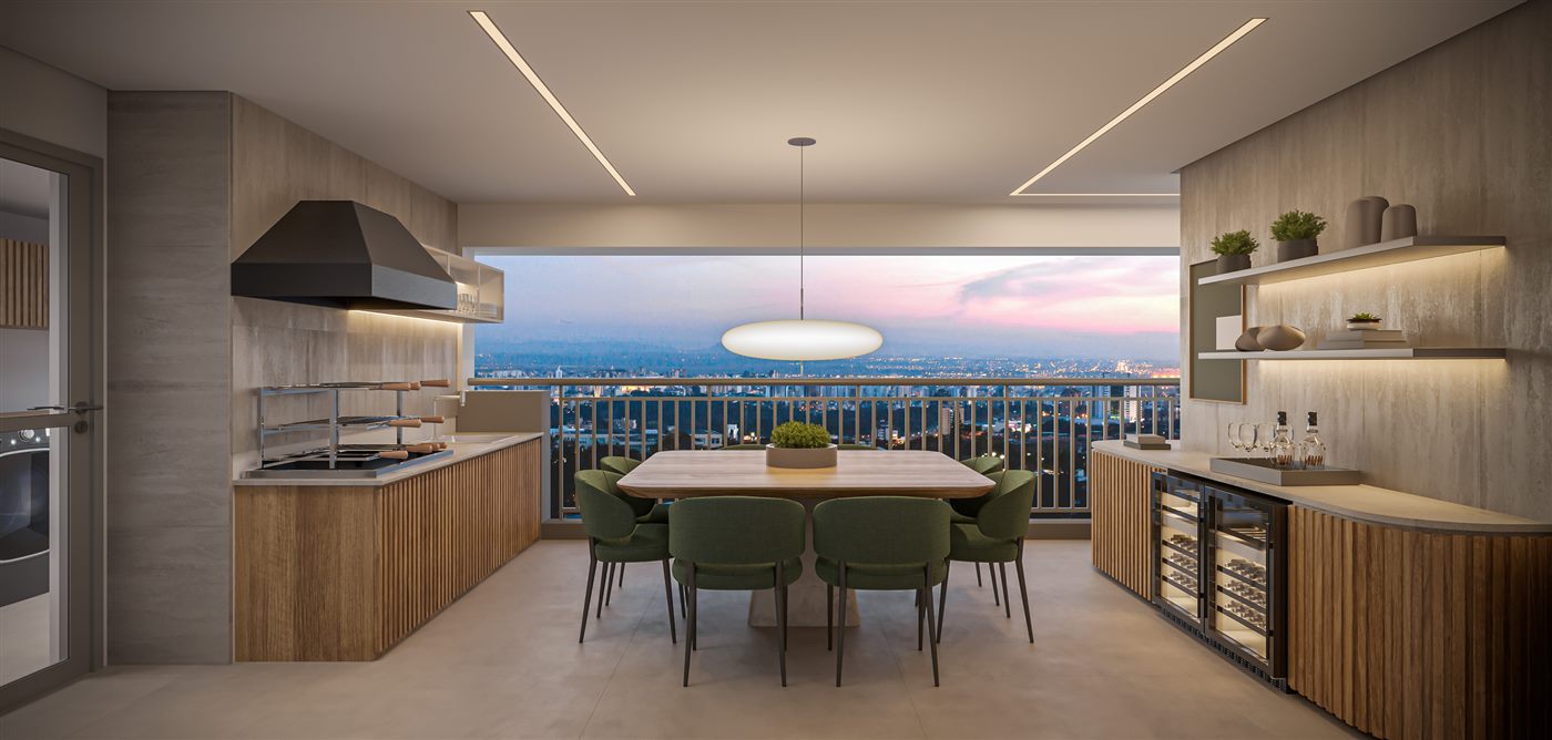 Terraço do apartamento decorado de 125 m², 3 suítes, com lavabo, The Grand Padre Adelino
