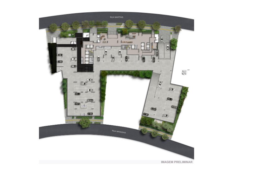 Implantação — 1º Subsolo, Residences