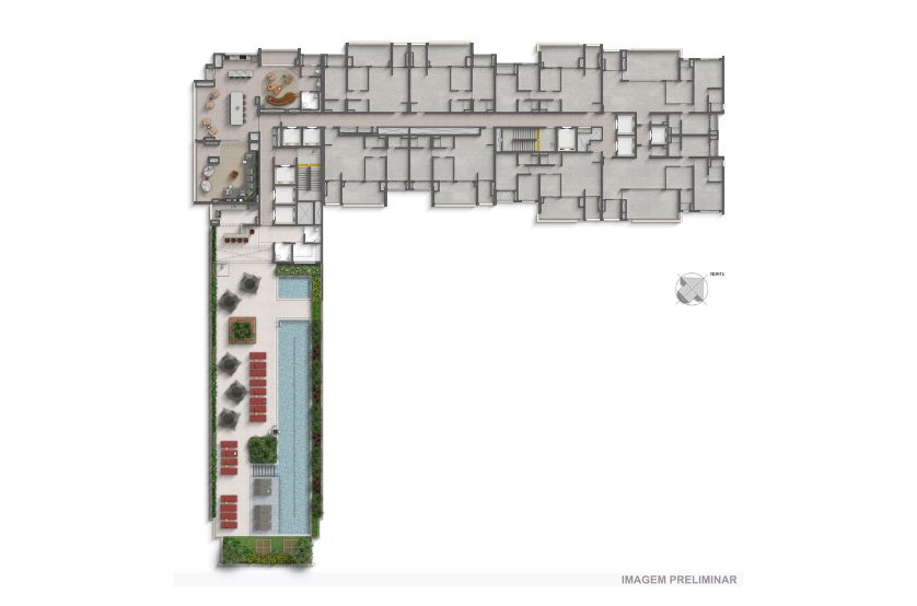 Implantação — 24º Pavimento (Sky Lounge), Residences