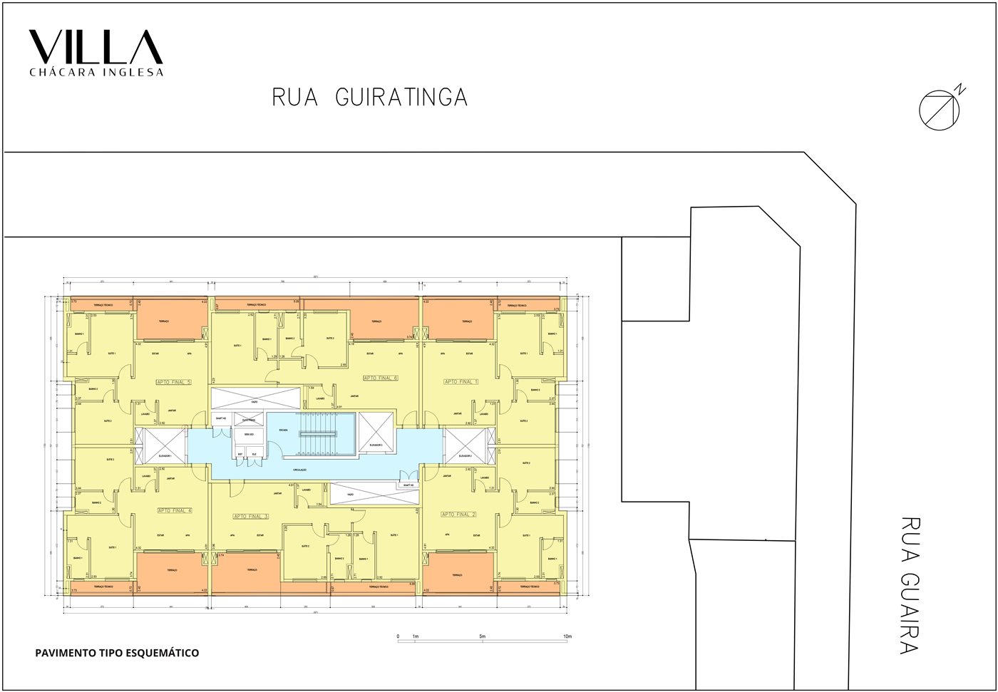 Implantação — Pavimento Tipo, Villa Chácara Inglesa