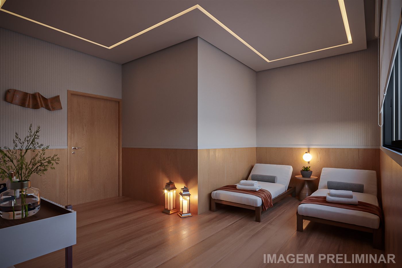 Espaço de descanso da sauna