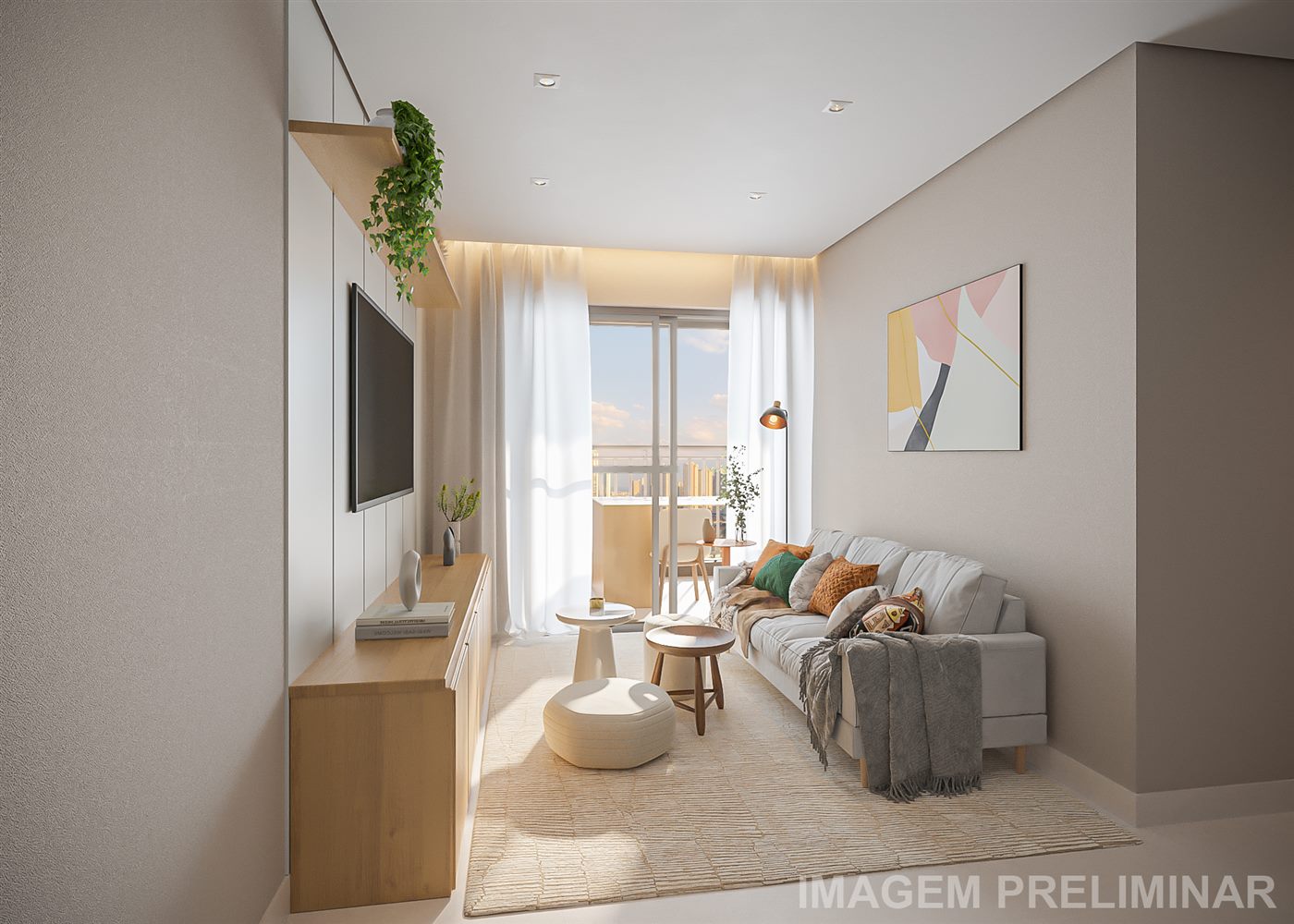 Terraço do apartamento decorado de 56 m², Home