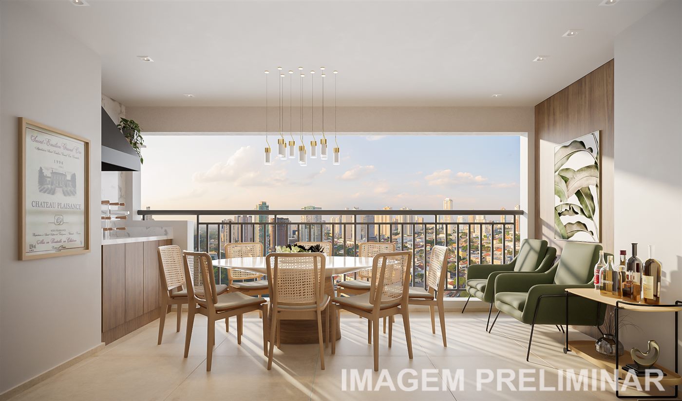 Terraço do apartamento decorado de 74 m², 2 dormitórios (1 suíte), Home
